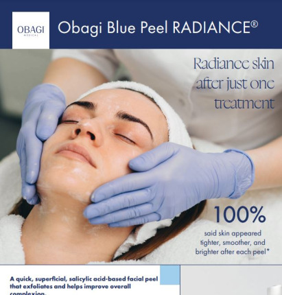 Obagi A4 Blue Peel RADIANCE Poster/Counter Card