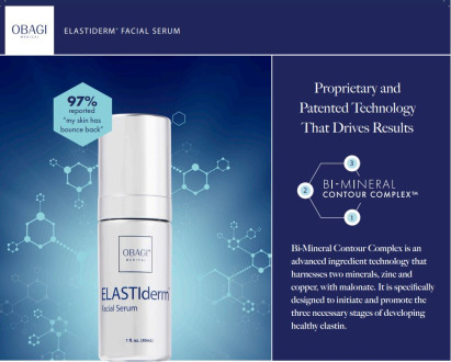 Obagi A4 ELASTIderm Facial Serum Poster/Counter Card