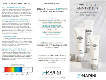 Jan Marini: Client brochure for sunscreen