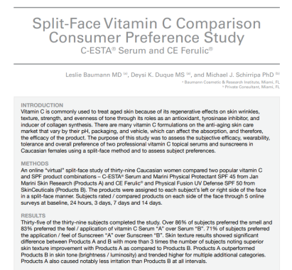 Split-Face Vitamin C Comparison Consumer Preference Study