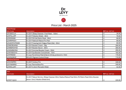 Dr Levy - UK RRP Only - 2025