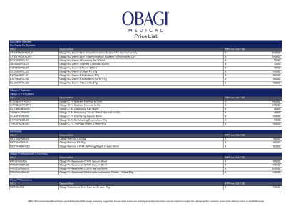 Obagi - Therapist RRP Only - Euro