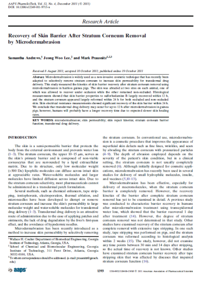 Dermalinfusion Clinical Study 1