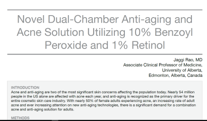 Novel Dual-Chamber Anti-Ageing and Acne Solution - by Jaggi Rao